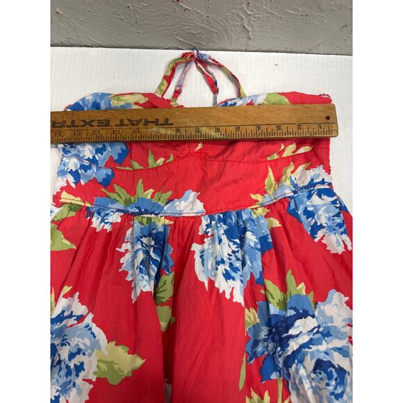 Abercrombie & Fitch A&F Strappy Sun Dress Blue White Pink Floral Smocked Size M - Picture 6 of 6